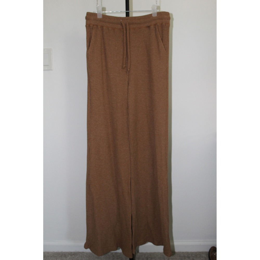 Beyond Yoga Waffle Knit Wide Leg Lounge Pants Ginger Brown Women's Small S/P